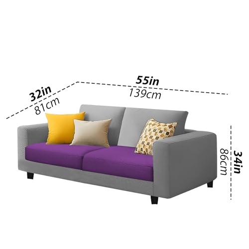 Image of Galib 3+2 Seater Sofa Set for Living Room (Purple Grey Fabric) Premium Fabric Sofa Set