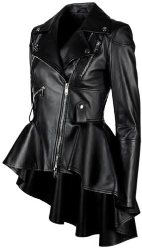 Veste asymétrique en cuir pour vos soirées urbaines et un look punk chic au quotidien