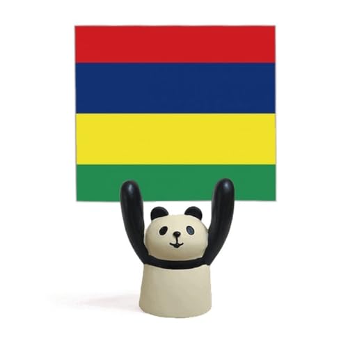 Porte-mémo drapeau de l'Ile Maurice et panda pour décoration de bureau