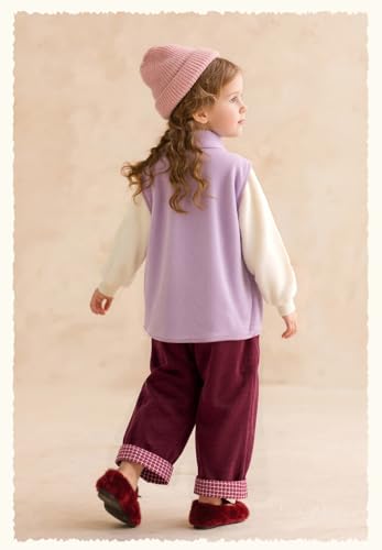 CXINS Girls' Boys Sherpa Fleece Zipper Vest Coat Outwear Lightweight Warm Cute Sleeveless Jacket with Pockets4