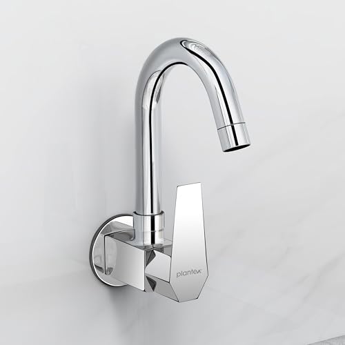 Image of Plantex Kitchen Sink Tap with Water Saving Nozzel /Wall Mount Sink Tap for Kitchen Basin with 360 Swivel Spout (Celesiya-1247)