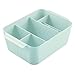 mDesign Plastic Makeup Storage Organizer Caddy - Divided Basket Bin for Bathroom Vanity Countertop, Cabinet - Holds Eyeshadow Palettes, Nail Polish, Brushes, Shower Essentials - Small - Mint Green