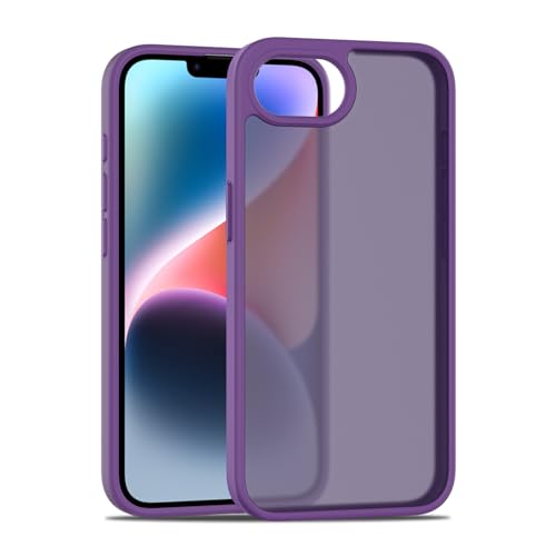 Image of TENOC Phone Case Compatible with iPhone SE (2nd 2020 and 3rd 2022 Generation) & iPhone 7 & iPhone 8, Dark Purple Case Translucent Protective Bumper Matte Hard Back Cover for 4.7 Inch