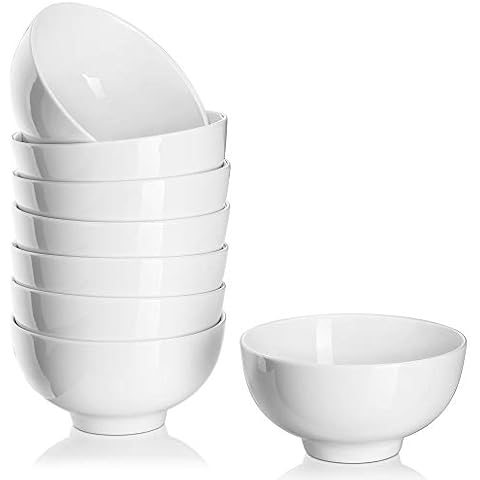 DOWAN 10oz Porcelain Rice Bowls Set of 8 Cover