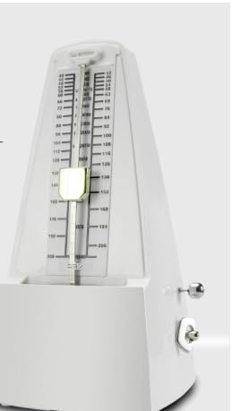 Ghbunuz メトロノーム、ピアノ、ギター、ドラム、バイオリン、古筝、ユニバーサル機械式メトロノーム、リズムマシン (純銅製ムーブメント - ホワイト)