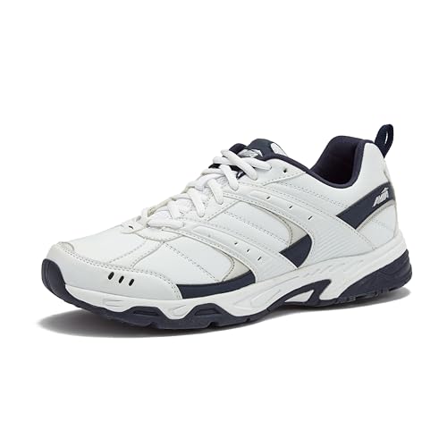 Avia Men's Avi-Verge Athletic and Workout Sneakers, White/True Navy, 12 X-Wide