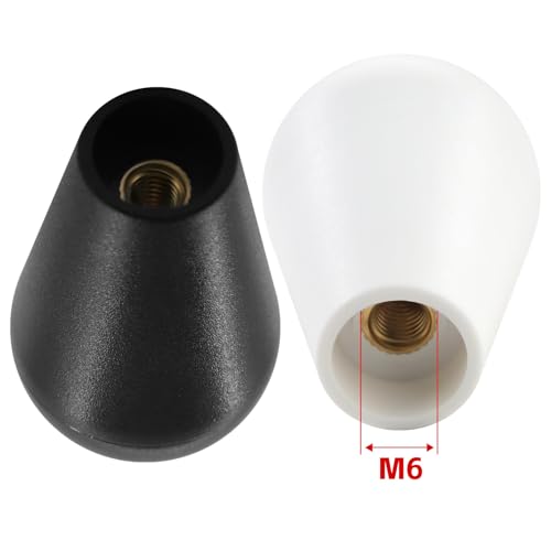 Boguish Arcade Joystick Oval Head Rocker Balltop, Ellipse Topball Handle Arcade-Game for DIY Kit Sanwa Parts Replacement 2Pcs Black/White
