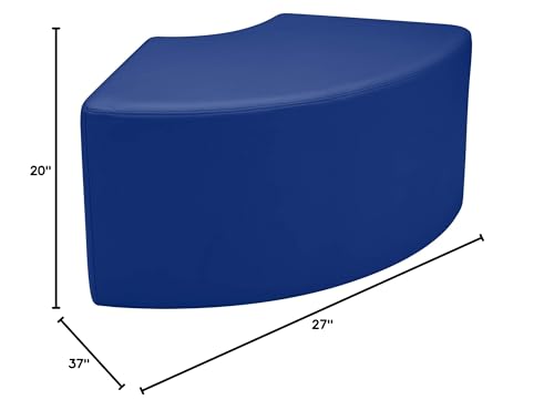 Image of Sprogs 18 inch H Structured Quarter Round Stool -Flexible Modular Collaborative Soft Seating for Office, Home, Lounge and School Classrooms with Durable Frame & Set of 2 inch Legs Add-on - Blue