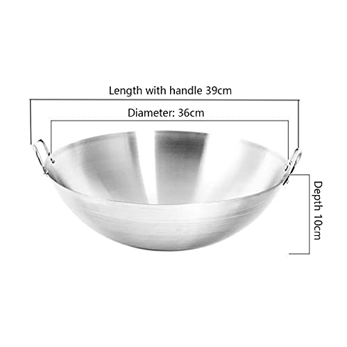 Wok acero inoxidable 34cm para cocina gas miniatura 7