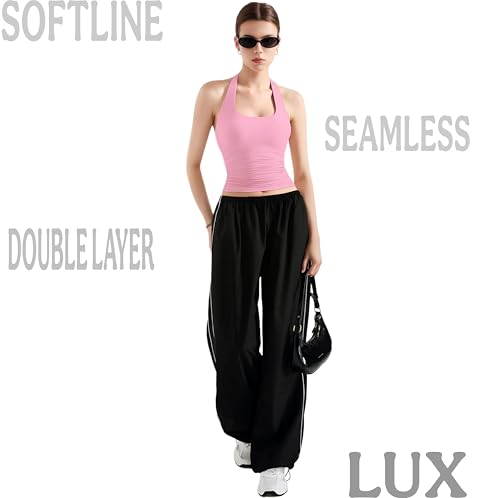 Image of SIGHTBOMB SOFTLINE Double Layer Seamless U Neck Halter Cuddle Baby Sleeveless Microfiber Active WEAR /Casual WEAR TOP for Women