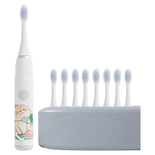 Cepillo de dientes eléctrico para niños con 6 cabezales de cepillo de dientes eléctrico de dibujos animados 4 modos de limpieza