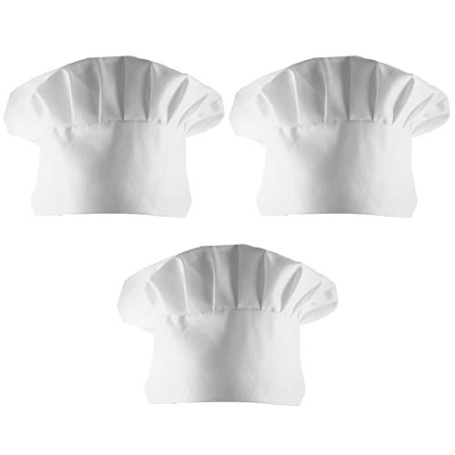 Kochmütze - Verstellbarer größerer Durchmesser - Weiße Kochmützen für Erwachsene - Küchenhut für Damen und Herren - Weiß - Einheitsgröße Cover