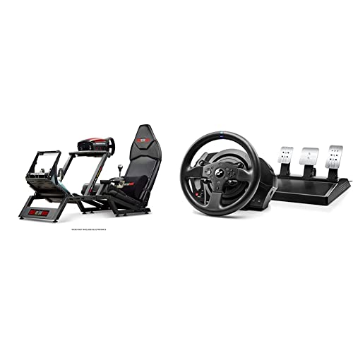 Next Level Racing F-GT Simulator Cockpit - Not Machine Specific & Thrustmaster T300RS GT, Volant de Course et 3 Pédales, PS4 et PC, Retour de Force, Moteur sans Balais, Double Courroie