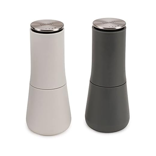Joseph Joseph Milltop icke-spill salt och pepparkvarn, grå, 2 st