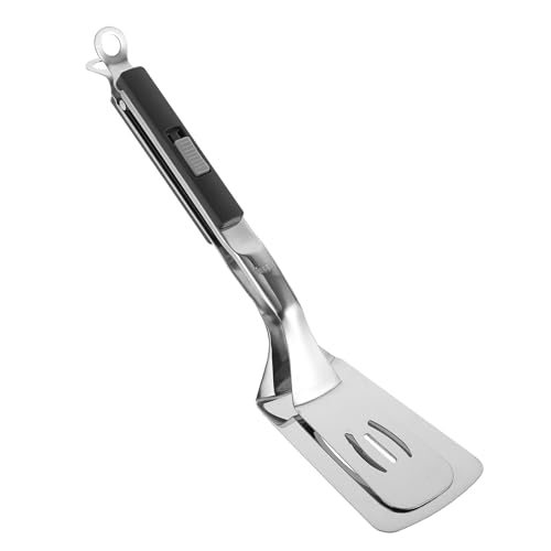 HAKIDZEL Espátula y Pinza de Cocina Multifuncional de Acero Inoxidable, Herramienta para Voltear Pescado y Carne, Accesorio de Cocina Resistente y Antideslizante, Utensilio para Freír