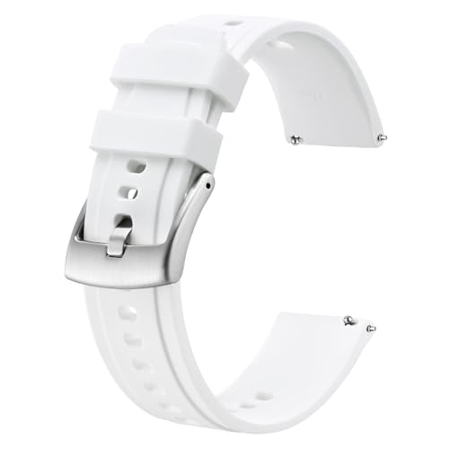 BISONSTRAP Flexibles Uhrenarmband 18mm 20mm 22mm 24mm Silikon, Uhrenarmbänder für Herren und Damen, Schnellverschluss Ersatzbänder Armband