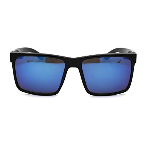 Locs Colored Reflective Black Rectangular Gangster Hardcore Sunglasses2