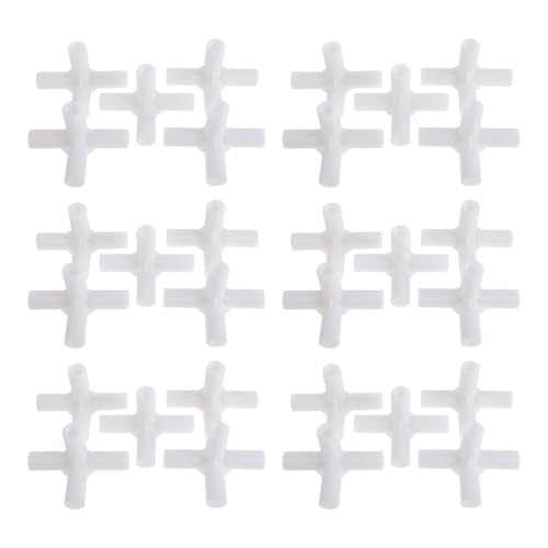 Tofficu Conectores de Plástico Blanco para Armario Portátil, Instalación sin Destornillador, Ángulo Preciso 90° 4 Vías, Paquete de 30 Piezas para Dormitorio y Espacios Provisionales