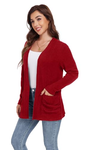 Image of GRECERELLE Womens Long Sleeve Lightweight Open Front V-Neck Casual Cardigan Sweaters Outerwear with Pockets 2025, S-2XL