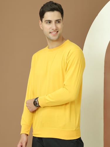Image of Mack Jonney Fleece Regular Fit Solid Round Neck Sweatshirt for Men-MACK639877