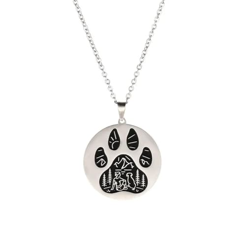 Collier patte de chat en argent 925 pendentif empreinte animal mixte