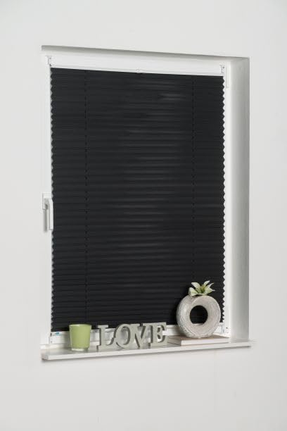 Khome Klemmfix-Plissee Anthrazit B130 x H130 cm (B x L) Lichtschutz Moderne Crushed Optik – Ansicht 5