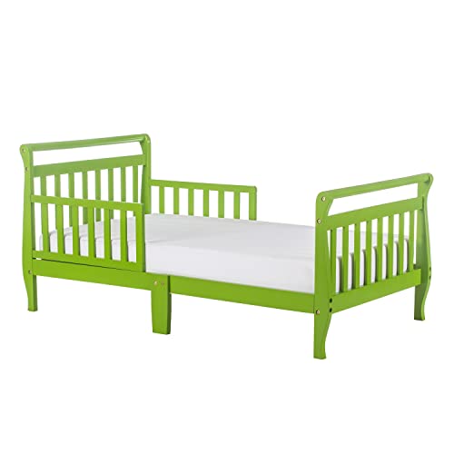 Dream On Me Classic Sleigh Toddler Bed In Lime Green, Jpma Certified, Comes With Safety Rails, Non-Toxic Finishes, Low To Floor Design, Wooden Nursery Furniture #TOP9