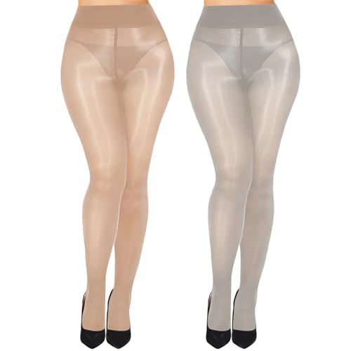 Image of Buauty Shimmer Tights for Women, Shiny Oil Pantyhose Stockings, Oil Bright Shaping Tight Ultra Shiny Sheer Tights High Waist