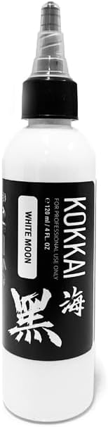 Tinta para tatuagem kokkai sumi White Moon à base de água, sem acrílico, pronta para uso, 120 mL