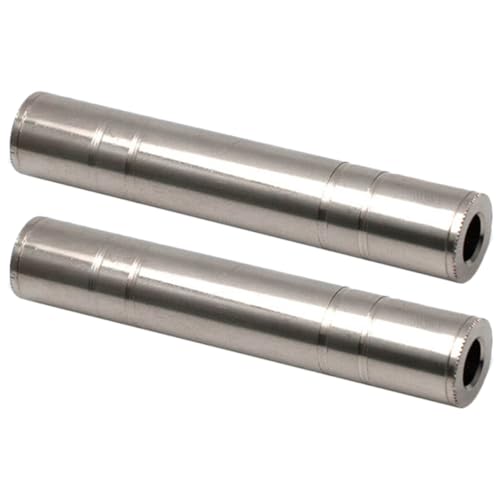 Adaptador estéreo 6,35 mm hembra a hembra con acabado metálico profesional en color plata