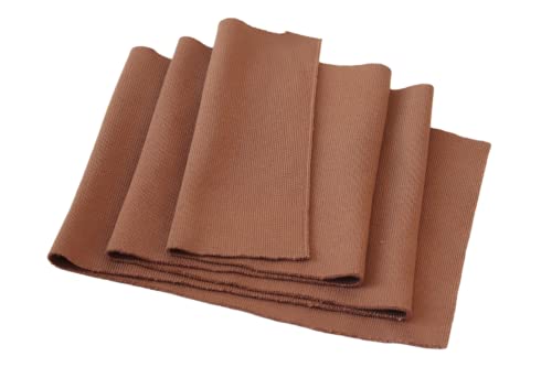 Image of TinaKim Ribbing Knit Fabric, for Waistbands Collar Cuffs Material (Strip of Coffee, 40x8in)