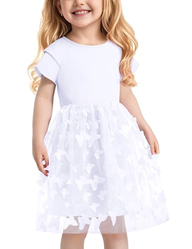 Toddler Girl Tutu Dress Girls Butterfly Tulle Dresses Summer Clothes Size 3-7 Years2