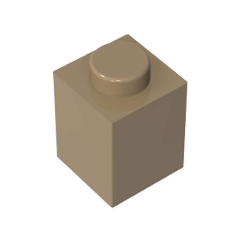 3005 Basic Bricks Brick 1x1 50 Pieces GDS-531 Compatible with Lego Building Blocks Color:Dark Tan โ image 1