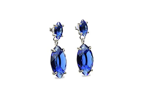 Boucles d'oreilles double saphir au design de haute joaillerie parisienne