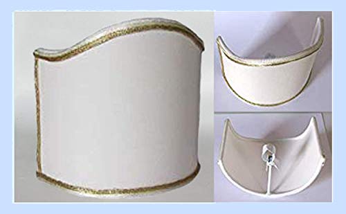 Paolo Rossi paralume mezza vela ventola veletta sagomata in tessuto con rifinitura oro dorata - produzione propria - made in Italy (prime diametro cm 12 avorio)