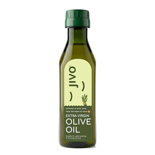 Image of Jivo Extra Virgin Olive Oil 200 ML Pet Bottle | Imported from Spain | Contains Vitamin E | Low in Saturated Fat | Natural Cooking Oil | Ideal use for Dressings, Salad and Soups, Dips & Marinades.