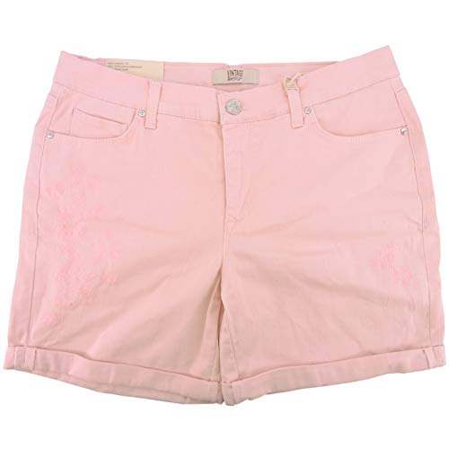 Vintage America Blues Women's Bestie Embroidered Denim Short (Pink, 12)