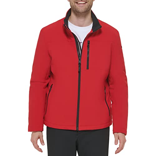Calvin Klein Men's Shepra Lined Soft Shell Jacket, True Red, X-Large