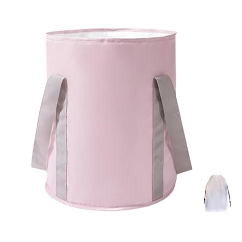 KiBcsLic Cubeta Plegable para Baño de Pies Portátil Fabricada en Oxford y Aluminio con Diseño Plegable y Bolsa de Almacenamiento Fácil de Limpiar y, Rosa, L