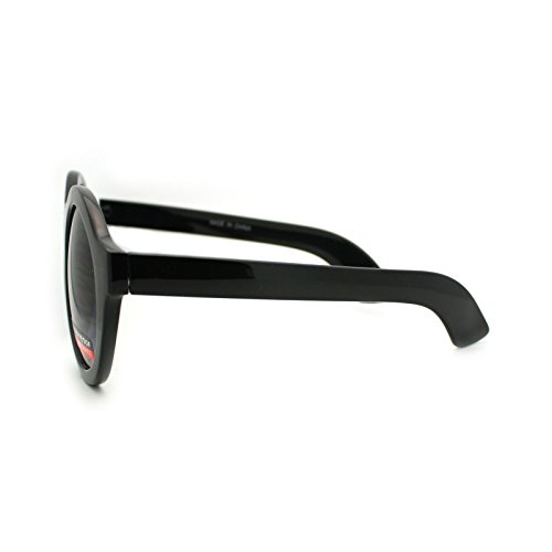 Super Oversized Sunglasses Women's Round Circle Thick Frame Black #TOP4