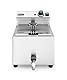 HENDI Fritteuse Mastercook, mit Ablasshahn,Tisch Friteuse, Sicherhetsthermostat, Frittierkorb mit extra langen Griff, Längere Öl Lebensdauer, 8L, 230V, 3500W, 300x515x(H)345mm, Edelstahl 18/0