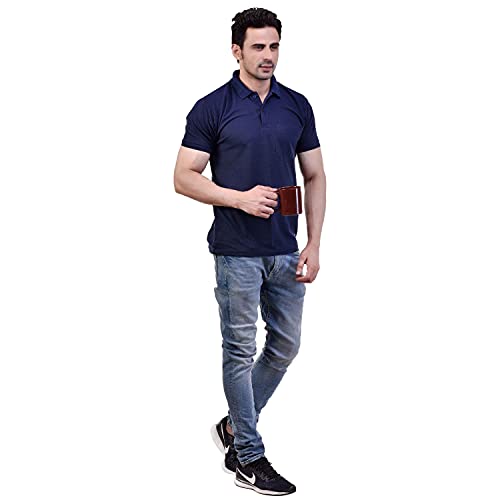 Image of SMAN Men's Polo T-Shirt Regular Fit Half Sleeve Multi Color Combo Pack of 2