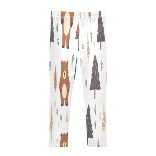 Toddler Girls Leggings Printed Yoga Pants Leggings Brown Bear Grey Tree for Kids2