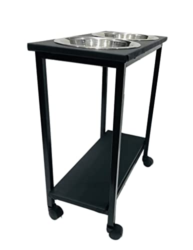 SALON CHAIR Beauty Parlour Cutting Barber Double Manicure Padicure Trolley with Wheels and 2 Bowl Heavy Duty Trolley (Black) - Image 3