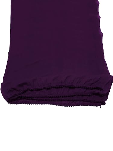 Image of Miraan Solid Pure Cotton Dupatta with Pom Pom Border, 2.25 meters length (DUPCOTTON)