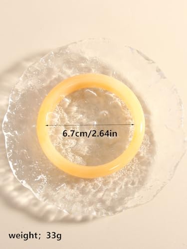 Image of Colorful Geometric Round Circle Resin Acrylic Bangle Bracelet Cute Handmade Chunky Statement Wristband Bracelet for Women Vintage Jewelry
