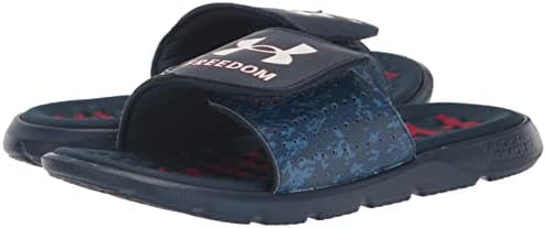 Under Armour Men's Ignite Pro Freedom Slide Sandal, (400) Academy/Academy/White, 9 | Image 6
