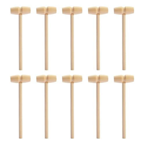 YSJCHEBS Mini Marteau en Bois Créatif, 10 Pièces, Marteau en Bois pour Enfants, Jouets pour Enfants, Outils De Bricolage
