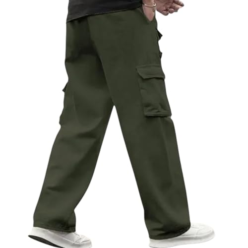 Men's Casual Cargo Pants, Wide Leg, Relaxed Fit, Straight Cut, Multi-Pocket Design, Streetwear Style2