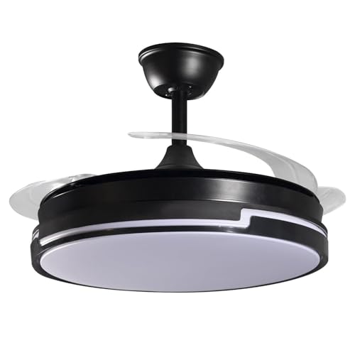 VENTILADOR TECHO C/LUZ 3 ASPAS RETRACTILES NEGRO DREAMY